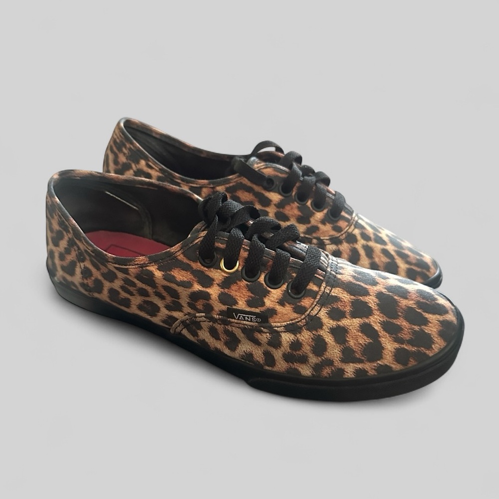 VANS Authentic Lowpro‎ Leopard Print Sneakers Shoes Womens 7.5 Mens 6